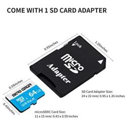 Micro Center Premium 64GB microSDXC Card UHS-I Flash Memory Card C10 U3 V30 4K UHD Video A1 Micro SD Card with Adapter (64GB)