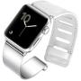 fastgo Compatible for Apple Watch Bands 38mm 40mm 42mm 44mm, Leather Stainless Steel Cuff Bracelet Strap Compatible for Iwatch Series 4 3 2 1 Women Girl Female Adjustable