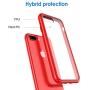 JETech Case for Apple iPhone 8 Plus and iPhone 7 Plus 5.5-Inch, Shock-Absorption Bumper Cover, Anti-Scratch Clear Back, Red