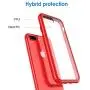 JETech Case for Apple iPhone 8 Plus and iPhone 7 Plus 5.5-Inch, Shock-Absorption Bumper Cover, Anti-Scratch Clear Back, Red