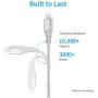 ESR USB C to Lightning Cable, [0.6ft MFi-Certified], Braided Nylon Power Delivery Fast Charging for iPhone SE/11/11 Pro/11 Pro Max/XR/XS Max/XS/X, for Use with Type-C Chargers, Silver