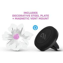 Case-Mate - Car Charms - Decorative Metal Plate + Car Vent Mount - White Flower