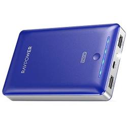 Power Bank RAVPower 16750mAh Portable Charger Ultra-Compact External Battery Pack with 4.5A Max Output Phone Charger Dual USB Ports & Flashlight for iPhone 11 Pro SE Samsung Galaxy S20 Note10 (Blue)