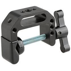 CAMVATE C-Clamp with 1/4 and 3/8 Thread Hole for Camera Monitor(Black T-Handle)