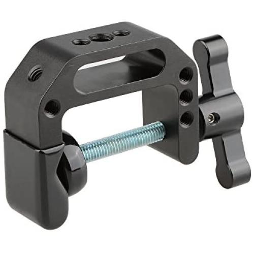 CAMVATE C-Clamp with 1/4 and 3/8 Thread Hole for Camera Monitor(Black T-Handle)