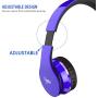 Elecder i40 Headphones with Microphone Foldable Lightweight Adjustable Wired On Ear Headsets with 3.5mm Jack for iPad Cellphones Laptop Computer Smartphones MP3/4 Kindle Airplane School (Blue/Black)