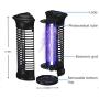 Bug Zapper,Electric Mosquito Zappers/Killer - Insect Fly Trap, Powerful Insect Killer,Mosquito lamp, Electronic UV Lamp for for Indoor, Child,Electronic Light Bulb Lamp for Backyard, Patio (Black)