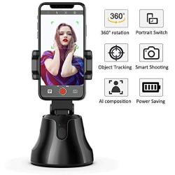 MECHEER Selfie Stick 360°Rotation Object Tracking Phone Holder Smart Face Tracking Selfie Stand, Auto Shooting Cellphone Camera Mount, Intelligent Following Tripod Mount for All Smartphones (Black)