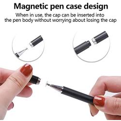 Capacitive Stylus Pen for Touch Screens, High Sensitivity Pencil Magnetism Cover Cap Compatible with iPad Pro/iPad Mini/iPad Air/iPhone Series All Capacitive Touch Screens (Black)