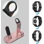 OLEBR 3 in 1 Charging Stand Compatible with iWatch Series 5/4/3/2/1, AirPods and iPhone 11/Xs/X Max/XR/X/8/8Plus/7/7 Plus /6S /6S Plus(Original Charger & Cables Required) Rose Gold