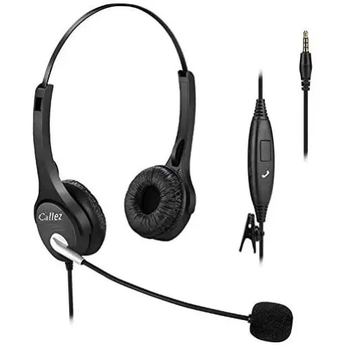 Callez 3.5mm Cell Phone Headset Dual, Corded Truck Driver Headsets with Microphone Noise Canceling for iPhone Samsung Galaxy Huawei LG BlackBerry HTC Mobile Phone iPad PC Tablets Podcast Skype C402E2 Callez 3.5mm Cell Phone Headset Dual, Corded Truck Driver Headsets with Microphone Noise Canceling for iPhone Samsung Galaxy Huawei LG BlackBerry HTC Mobile Phone iPad PC Tablets Podcast Skype C402E2