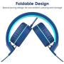 Nivava K9 Kids Headphones for Children Boys Girls Teens Wired 85dB Volume Limited Foldable Lightweight Stereo On Ear Headset for iPad Cellphones Computer MP3/4 Kindle Airplane School(Blue Mint Green)