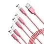 iPhone Charger, Mfi Certified Lightning Cables 5Pack 2x3Ft 2x6Ft 10Ft to USB Syncing Data and Nylon Braided Cord Charger for iPhone 11/11 Pro Max/XS MAX/XR/XS/X/8/7/Plus/6S/iPad(Pink)