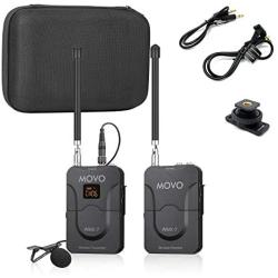 Movo WMX-7 VHF 12-Channel Wireless Lavalier Microphone System with 1 Receiver, 1 Transmitter, and 1 Lapel Microphone Compatible with DSLRs, iPhone/Android Smartphones, and Tablets (130ft Audio Range)