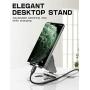 SUPCASE Desk Counter Table Cell Phone Stand Holder Phone Dock Cradle Adjustable Multi Angle Compatible with iPhone 11 Pro Xs Xs Max X Xr 7 8 & Android Smartphone (Silver)