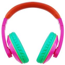 Rockpapa Comfort+ Adjustable Over Ear Headphones Earphones with Microphone In-line Volume for Adults Kids Childs Teens, SmartPhones Laptops DVD MP3/4 Surface iPhone iPod iPad Macbook Pink Orange Green