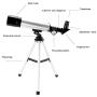 Telescope for Kids, Merkmak Educational Toy for Beginners Science Plastic Tools with Tripod and 3 Magnification Eyepieces 360/50mm Spotting Scope (Silver)