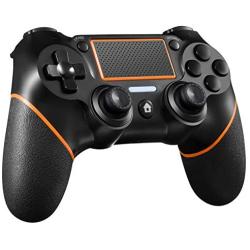 PS4 Controller ORDA Wireless Gamepad for PS4/PS4 Pro/PC and Laptop with Vibration and Audio Function, Mini LED Indicator, High-Sensitive Controller with Anti-Slip (Orange)