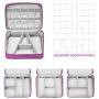 Portable Electronic Organizer Travel Accessories Cable Bag Universal Cord Storage Case Carrying for Charging Cable, Cell Phone, Power Bank,Mini Tablet(Pink)