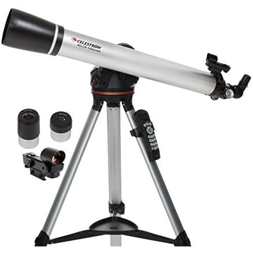 Celestron - 80LCM Computerized Refractor Telescope - Telescopes for Beginners - 2 Eyepieces - Full-Height Tripod - Motorized Altazimuth Mount - Large 80mm Refractor Reflector