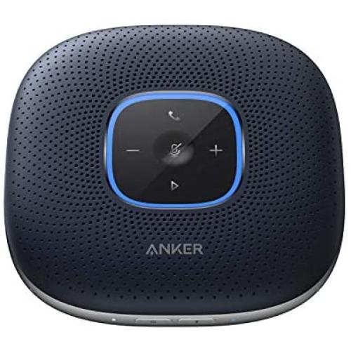 Anker PowerConf Bluetooth Speakerphone with 6 Microphones, Enhanced Voice Pickup, 24 Hour Call Time, Bluetooth 5, USB C Connection, Compatible with Leading Platforms, PowerIQ Technology-Blue