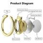 Mirror Finger Ring Holder, ICEYA Cell Phone Ring Stand Holder 360°Rotation Case Ring Grip Mount for iPhone 7/7 Plus, Galaxy S8/S8 Plus and Other Smartphones (Gold)