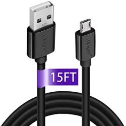 Micro USB Cable,15Ft Extra Long PS4 Controller Charger Cable,DEEGO Durable Android Charging Cord Data Sync Cable for Samsung Galaxy S7 Edge S6 S5,Note 5,Note 4,LG G4,Moto G5,Android Phone,Camera,Black