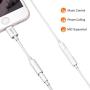 [Apple MFi Certified] Lightning to 3.5 mm Headphone Jack Adapter Compatible with iPhone 8/8 Plus/X/Xr/Xs/7/7 Plus, Music Control & Calling Function Supported,Support iOS 11,10.3 and More – White