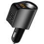Car Charger,Multi USB Cigarette Lighter Adapter,Socket Splitter with 3 USB and Voltage Meter,Compatible for iPhone,iPad,Apple Watch,Airpods,Samsung,LG,HTC,GPS,Android Phone (Black)