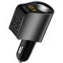 Car Charger,Multi USB Cigarette Lighter Adapter,Socket Splitter with 3 USB and Voltage Meter,Compatible for iPhone,iPad,Apple Watch,Airpods,Samsung,LG,HTC,GPS,Android Phone (Black)