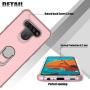 lovpec LG K51 Case with Soft TPU Screen Protector, Ring Holder Kickstand Shockproof Protective Phone Cover Case for LG K51/LG Q51/LG Reflect/LG LM-K500UM (Pink)