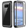 Samsung Galaxy S8 Case, Pakoyi Full Body Bumper Case Built-in Screen Protector Slim Clear Shock-Absorbing Dustproof Lightweight Cover Case For Samsung Galaxy S8 (5.8 Inch)-Grey/Clear.