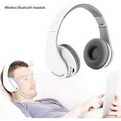 GOTOTOP Wireless Bluetooth Headphone, Professional Foldable Gaming Headset HiFi Stereo Earphone with Valuable Accessories for PS4 Laptop PC Mobile Phone(White)(White)