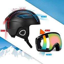 Odoland Snow Ski Helmet and Goggles Set for Kids and Adult, Sports Helmet and Protective Glasses - Shockproof/Windproof Protective Gear for Skiing, Snowboarding, Motorcycle Cycling, Snowmobile