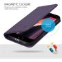 SHIELDON iPhone SE 2020 Case, iPhone 8 Wallet Case, Genuine Leather iPhone 7 Flip Magnetic Cover Card Slots Carry-All with Kickstand TPU Shockproof Case Compatible with iPhone SE2/8/7 - Dark Purple