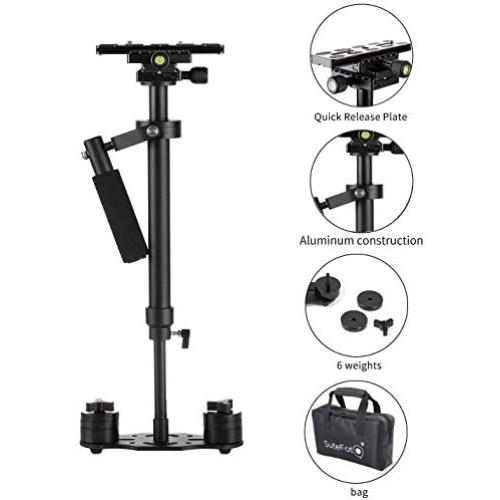 Sutefoto Portable S-60 Max Hight 0.6 Meter Handheld Stabilizer Pro Version for Camera Video DV DSLR - Weight Bearing Capability 0.2-3.5 Kilogram (7 Pound)
