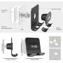 Wall Mount Phone Holder - Tryone Wall Phone Holder Mount with 2Pcs Adhesive Strip,Update Version Wall Phone Mount for Bathroom,Kitchen,Office and More,Compatible with All Phones and Mini Tablet