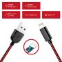 SANYEYE iPhone Charger,MFi Certified Lightning Cable,5 Pack(3-3-6-6-10FT) Nylon Braided USB Charging Compatible with iPhone 11/Pro/X/Max/XR/XS/8/Plus/7/7 Plus/6/6S/6/5 SE iPad-Black&Red