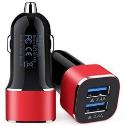 [2-Pack] AIILKIN Car Charger, 4.8A Lighter Adapter Dual USB Cigarette Lighter Fast Charging for iPhone SE/11 Pro Max/10/XR/x/XS/8/7/6s Plus, iPad Air 2/Mini 3, Samsung Galaxy A51/Note 9/S10/S9/S8