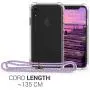 kwmobile Crossbody Case Compatible with Apple iPhone XR - Clear Transparent TPU Cell Phone Cover with Neck Cord Lanyard Strap - Transparent/Light Blue