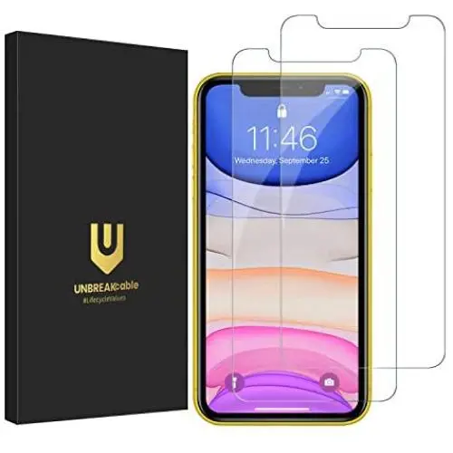 UNBREAKcable iPhone 11 Screen Protector, iPhone XR Screen Protector [2 Pack, 6.1&quot] Double Defense Series HD Tempered Glass Screen Protector for iPhone 11 XR with Free Alignment Tool