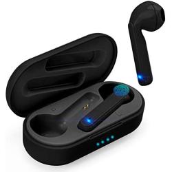 Wireless Earbuds, Goojodoq Bluetooth 5.0 Earbuds-Wireless Earphones with Smart Touch, Dual-Mic, Auto-Pair, 3D Stereo, Sweatproof Mini Sports Earbuds Compatible with Hi-Fi Sound for Android and iPhone