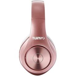 Bluetooth Headphones Wireless,Tuinyo Over Ear Stereo Wireless Headset 35H Playtime with deep bass, Soft Memory-Protein Earmuffs, Built-in Mic Wired Mode PC/Cell Phones/TV- Rose Gold