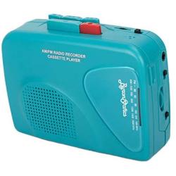 Byron Statics Cassette Player FM Am Radio Walkman Portable Cassette Converter Automatic Stop System Protect Cassette Tape Mic Recorder 2 AA Battery or USB Power Supply Belt clip with Headphone, Teal