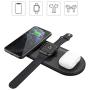 Fast Wireless Charger, UUTO 3 in 1 Wireless Charging Pad for iPhone SE 2020/11/11 Pro/11 Pro Max/X/XS/XR/Xs Max/8/8 Plus, Galaxy S20/Note 10/S10/S9, AirPods 2/Pro(No QC 3.0 Adapter)