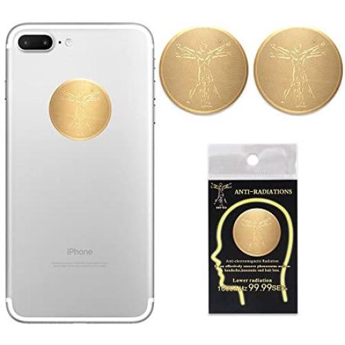 Anti Radiation Protector Shield Cell Phone Sticker EMF EMR Blocker (Gold 2pcs)