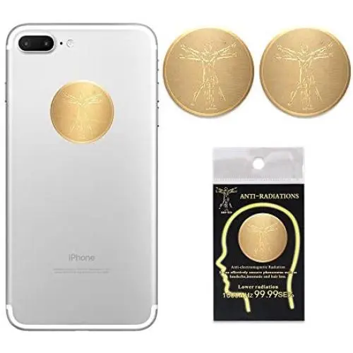 Anti Radiation Protector Shield Cell Phone Sticker EMF EMR Blocker (Gold 2pcs) Anti Radiation Protector Shield Cell Phone Sticker EMF EMR Blocker (Gold 2pcs)