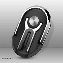 HENGBANG Multipurpose Phone Bracket, Phone Ring Holder - Two in ONE Multipurpose Mobile Phone Bracket Holder Stand 360 Degree Rotation for Car Home, Multiple-Angle Car Phone Mount(Black)