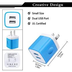 USB Wall Charger, Charging Block, 5Pack 2.1A Wall Plug Portable Power Cube Brick Charger Adapter Compatible with iPhone 11/11 Pro Max/Xs Max/Xs/XR/X/8/7/6S/6 Plus, Samsung Galaxy A10e A20 A50 A80