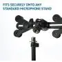 LyxPro TSM1 Microphone Music Stand Mount Holder For Tablet iPhone Ipad Smartphone And Android Adjustable 360 Degree Swivel Tilt Support Arms 3 To 11.5 Inch With Extra Detachable Clip